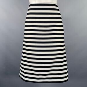 MARC JACOBS Size 6 Black White Polyester Stripe Pencil Skirt